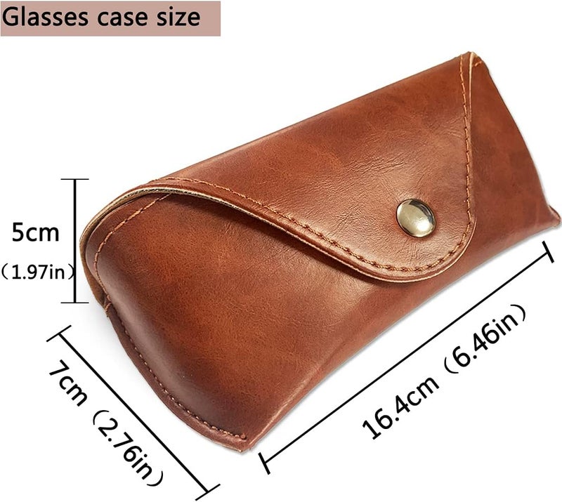 LogHog Portable Leather Glasses Case,Flexible Sunglasses Pouch Slim Case for Women Men Horizontal Eyeglass Case - Image 5